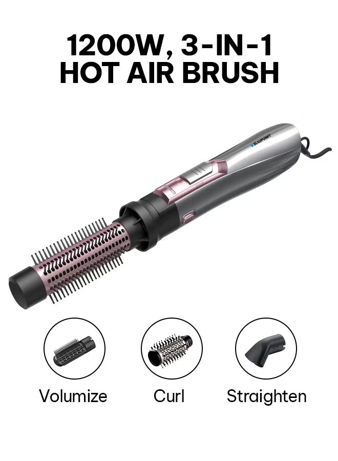 Blaupunkt 1200W Hot Air Brush With 4 Styling Attachments, Ionic Hair Styler For Drying Straightening Curling And Volumizing, 2 Heat Settings Cool Air Mode, Lightweight Design For Frizz-Free Styling SAL514 - Image 1
